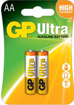 Baterie alcalină GP ULTRA LR6 AA /2 buc. în pachet/ 1.5V GP, GP15AU