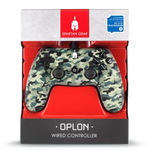 Gamepad cu fir Spartan Gear Oplon, pentru PC și PS3, Camo verde