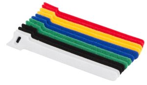 Legături velcro Lanberg 12mmx15cm 12 buc, alb, negru, verde, albastru, galben, roșu