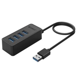 Orico USB3.0 HUB 4 port - USB/Micro USB input, 1m cable - W5P-U3-100-BK-PRO