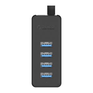 Orico хъб USB3.0 HUB 4 port - USB/Micro USB input, 1m cable - W5P-U3-100-BK-PRO