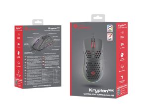 Mouse Genesis Mouse pentru jocuri cu greutate redusă Krypton 550 8000 DPI RGB Software Negru