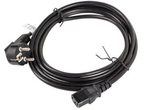 Кабел Lanberg CEE 7/7 -> IEC 320 C13 power cord 3m VDE, black