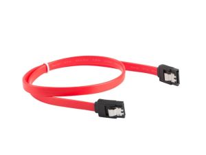 Cablu Lanberg SATA DATA II (3GB/S) Cablu F/F 50cm cleme metalice, rosu