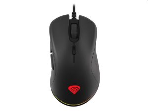 Mouse Genesis Mouse pentru jocuri Krypton 200 Silențios optic 6400 DPI cu software Negru