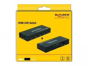 5 портов HDMI суич Delock  4K@60Hz, Дистанционно, Черен