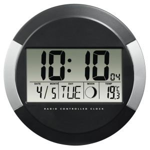 Стенен радио часовник Hama PP-245, DCF, 24.5 см., Черен