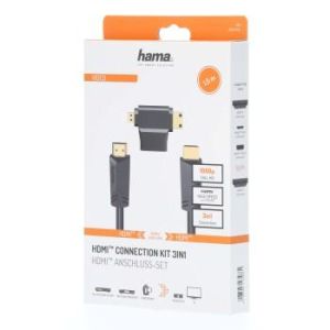 Hama High Speed HDMI™ Cable, Plug - Plug, Ethernet, 1.5 m + HDMI™ adapter