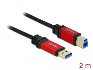 Cablu Delock USB-A tată - USB-B tată, 2 m, Premium, Ecranat, Negru