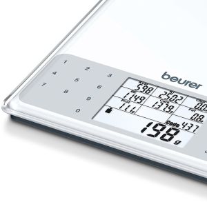Везна Beurer DS 61 nutritional analysis scale; Nutritional and energy values for 950 saved foods (kcal, kJ, fat, bread units, protein, carbohydrates and cholesterol) and space for 50 customisablememory spaces; 5 kg / 1 g