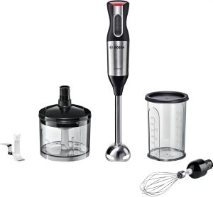 Пасатор Bosch MS64M6170, Blender, ErgoMixx Style, 1000 W, Included transparent jug, chopper, stirrer and separate knife for crushing ice, Stainless steel