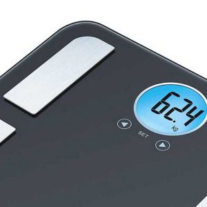 Scale Beurer BF 195 diagnostic bathroom scale; round LCD display; Weight, body fat, body water, muscle percentage, bone mass, AMR calorie display; 180 kg