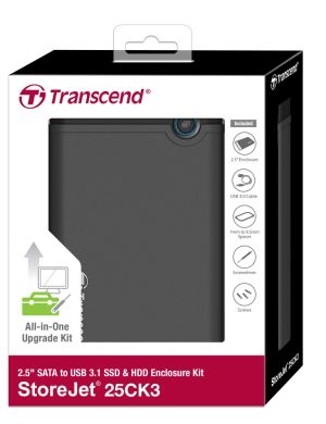 Case for hard disk Transcend 0GB StoreJet2.5" conversion kit, Rubber housing