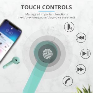 Headphones TRUST Primo Touch Bluetooth Earphones Mint