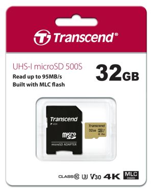 Memory Transcend 32GB micro SD UHS-I U3 (with adapter), MLC