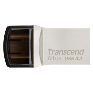 Memory Transcend 64GB JETFLASH 890S, USB 3.1 Type C, Silver Plating