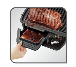 Barbecue Tefal GC451B12 Super Grill with timer, 600cm2 cooking surface, 2000W, 2 cooking positions (grill, BBQ), 3 settings + max, light indicator, digital timer, adjusted thermostat, vertical storage, non-stick die-cast alum. plates, removable plates