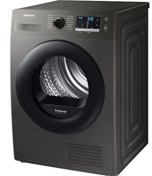 Сушилня Samsung DV90TA040AX/LE, Tumble Dryer with Heat Pump technology, 9kg, A++, Wrinkle prevention, Quick Dry 35 ', Stainless steel, Black door