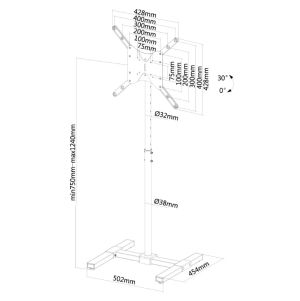 Neomounts by NewStar Flat Screen Floor Stand (height: 75-124 cm)