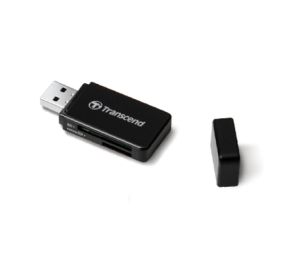 Transcend SD/microSD Card Reader, USB 3.0/3.1 Gen 1, Black