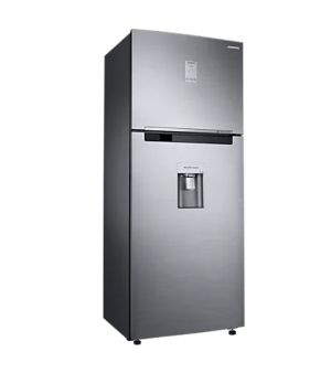 Refrigerator Samsung RT46K6630S9/EO, Refrigerator, Total 455 l, refrigerator 343 l, freezer 113 l, Twin Cooling Plus, No Frost, Multi Flow, External Display, Water dispenser, Energy Efficiency F, Noise level 40 dBA, 183/72.6/70 , Polished stainless steel