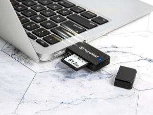 Cititor de carduri SD/microSD Transcend, USB 3.0/3.1 Gen 1, negru