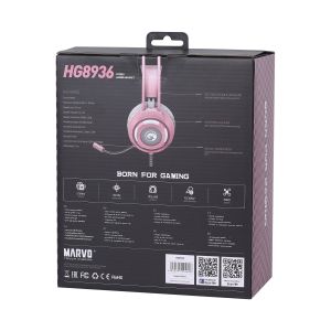 Marvo Геймърски слушалки Gaming Headphones HG8936 PINK - 50mm, USB