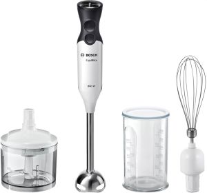 Пасатор Bosch MS6CA4150, Blender, ErgoMixx, 800 W, Included transparent jug, chopper and stirrer, White, anthracite