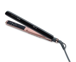 Press Beurer HS 80 Hair straightener, triple ionic function, Magic LED display-only during operation, titanium coating, 120-200 °, memory function, safety switch-off, plate locking system, heat-resistant storage bag