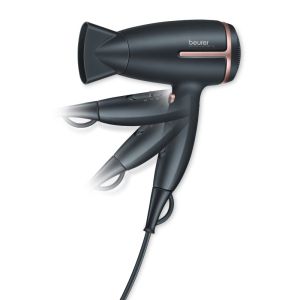 Hair dryer Beurer HC 25 Hair dryer, 1,600 W, ion function, folding handle, 2 heat settings, 2 blower settings, cold air, nozzle, overheating protection