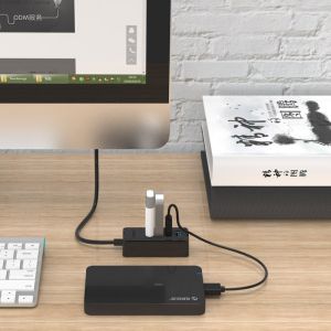 Orico USB3.0 HUB 4 port - USB/Micro USB input, Black - W5P-U3-030