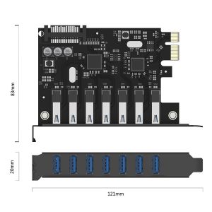 Orico карта PCI-E card 7 x USB3.0 port 5Gbps - PVU3-7U-V1