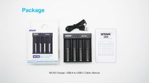 Charger  USB Type-C MC4S , Universal Charger, LiIon & NIMH, 18650, CR123; AA, AAA  -  XTAR