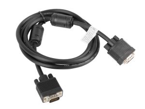 Cablu Lanberg VGA M/M 1,8 m cu ecran dublu, 2x ferită, negru