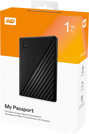 External HDD Western Digital My Passport 1TB 2.5" HDD Black USB 3.2
