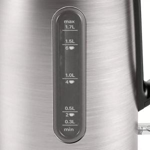 Electric kettle Bosch TWK4P440, Kettle, DesignLine, 2000-2400 W, 1.7 l, OneCup function, Stainless steel