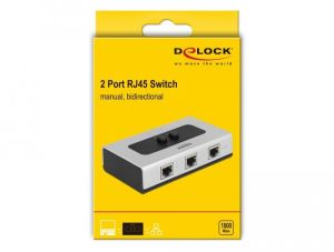 Delock Switch RJ45 10 Gbps 2 port manual bidirectional