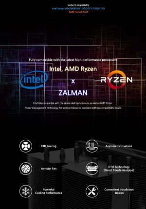 Zalman охладител за процесор CPU Cooler CNPS10X PERFORMA BLACK