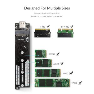 Orico Storage - Case - M.2 NVMe/SATA M/B key - USB3.1 Type-C Gen.2 10Gbps, Blue - TCM2M-C3