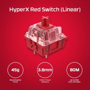Gaming mechanical keyboard HyperX Alloy Origins 65, HyperX Red Switch