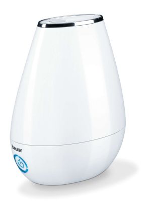 Umidificator de aer Beurer LB 37 umidificator de aer alb; tehnologie de umidificare cu ultrasunete; 15 tampoane aromatice; perie de curatat; 20 wați; max. 20m2