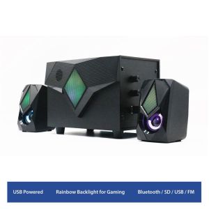 2.1 Speaker Set with illumination, Bluetooth, FM Radio and USB/SD/AUX input