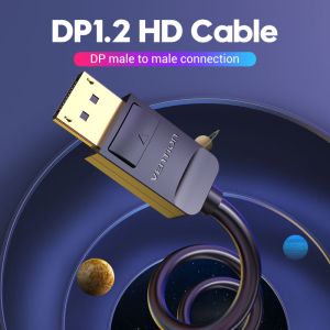 Vention Кабел Cable - Display Port v1.2 DP M / M Black 4K 1.5M - HACBG