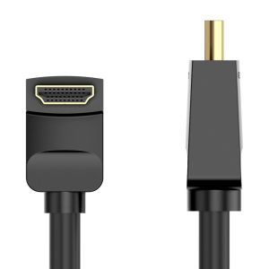 Vention Kabel HDMI Unghi drept 90 de grade v2.0 M / M 4K/60Hz Aur - 2M Negru - AARBH