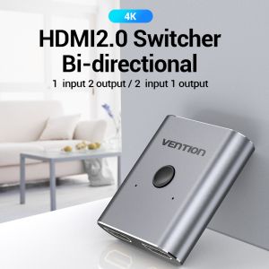 Vention Разклонител превключвател HDMI 2.0 Switcher/Splitter 2-Port Bi-Direction - Silver Aluminium - AFUH0