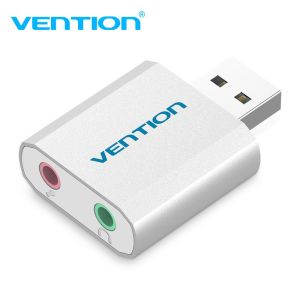 Vention външна звукова карта USB Sound card - Headphones, Mic, Silver - VAB-S13