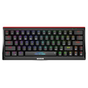 Marvo безжична механична геймърска клавиатура Wireless Gaming Mechanical keyboard KG962W - Bluetooth 5.0, 63 keys