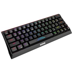 Marvo безжична механична геймърска клавиатура Wireless Gaming Mechanical keyboard KG962W - Bluetooth 5.0, 63 keys
