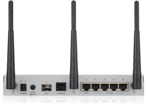 Защитна стена ZyXEL USG20W-VPN Firewall, 802.11ac/n Wireless (3x3/80MHz), 10x VPN (IPSec/L2TP), up to 15 SSL (5 included), 1x WAN, 1x SFP, 4x LAN/DMZ, 1x USB port, Optional: Content Filtering, Antispam (licenses)