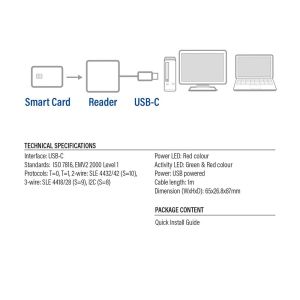 Четец на смарт карти ACT AC6020, USB 3.2 Gen 1